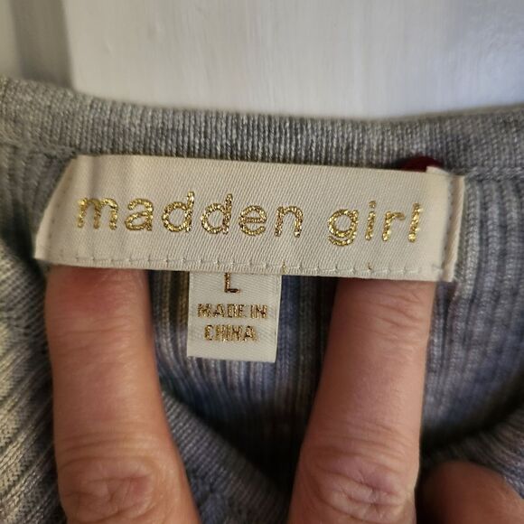 Madden Girl 2 Piece Ribbed Knit Tank Top and Biker Short Set Size Large - Picture 9 of 11